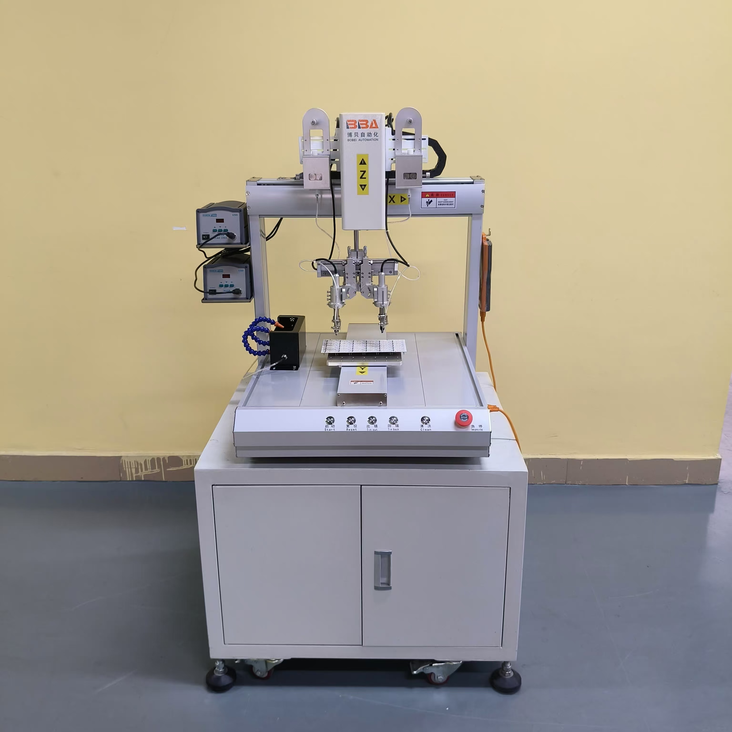 Industrial Grade robotic soldering machine with High Precision and Hot Iron Soldering, used in USB Connector Soldering