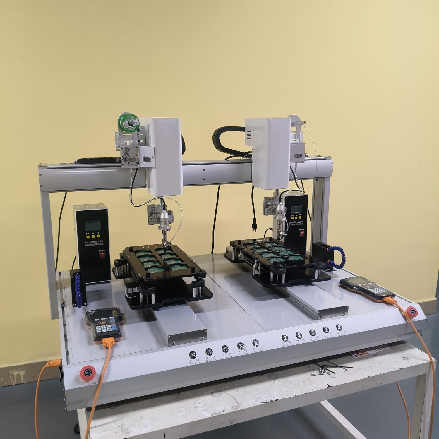 BBA Gantry Type welding robot with CCD Camera for Wire Harness Welding, welding robot with Iron Tip for Mobile Phone Assembly