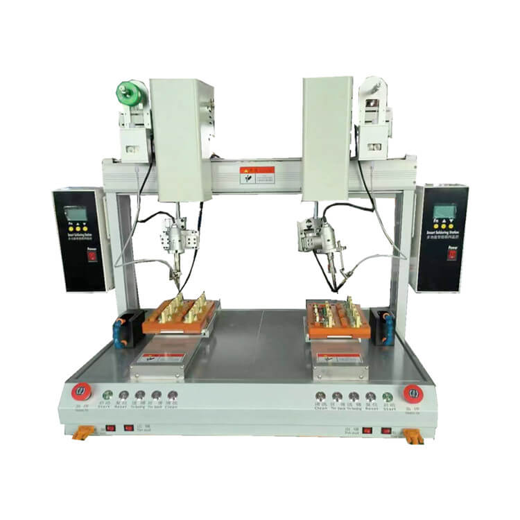 Latest generation welding robot offering efficient soldering performance for high volume PCB production and electronic component assembly